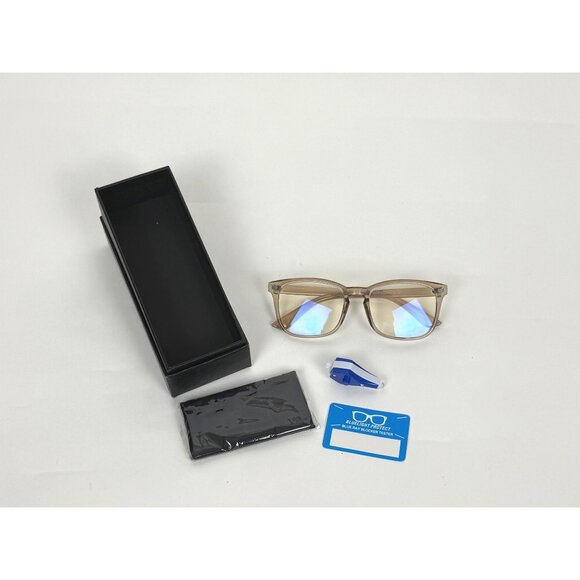 Keakuo Blue-Light Blocking Glasses Champagne Colored Frames - Picture 2 of 4
